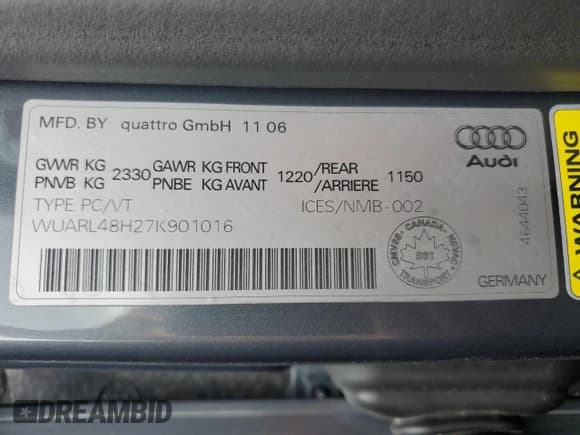 ✅ 2007 Audi S4 • VIN: WUARL48H27K901016 • Lot: 67889725. Wystawiony na Copart z przebiegiem 122 808 mil. Bezpłatny archiwum sprzedaży aukcyjnych z USA i szczegółowy raport historii pojazdu na DreamBid. Zdjęcie 12.