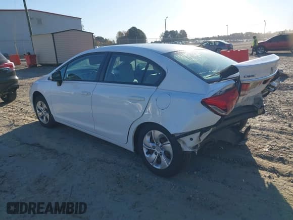 ✅ 2014 Honda Civic LX • VIN: 19XFB2F57EE059290 • Lot: 43503829. Listed on IAAI with 57,018 mi. Free auction sales archive from the USA and detailed vehicle history report at DreamBid. Image 3.
