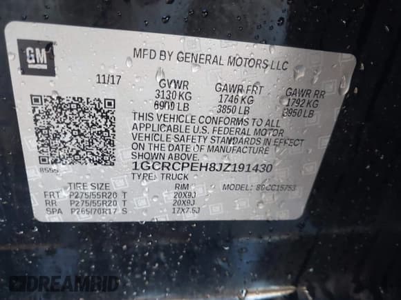 ✅ 2018 Chevrolet Silverado 1500 Custom • VIN: 1GCRCPEH8JZ191430 • Lot: 41657847. Wystawiony na IAAI z przebiegiem Nie podano. Bezpłatny archiwum sprzedaży aukcyjnych z USA i szczegółowy raport historii pojazdu na DreamBid. Zdjęcie 9.