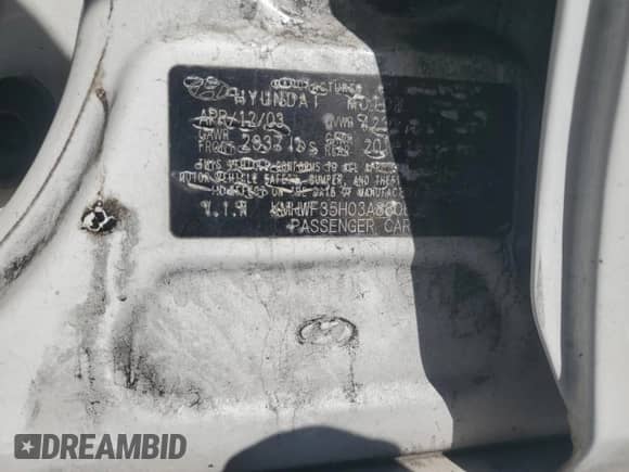 2003 Hyundai Sonata GLS z VIN KMHWF35H03A880636, wystawiony jako Copart lot #49477875 z przebiegiem 273 760 mil mil oraz Szkoda całkowita • Salvage title. Historia ofert i sprzedaży dostępna na DreamBid. Obrazek 12.