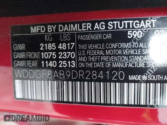 ✅ 2013 Mercedes-Benz C 300 Sport • VIN: WDDGF8AB9DR284120 • Lot: 43419761. Listed on IAAI with 111,333 mi. Free auction sales archive from the USA and detailed vehicle history report at DreamBid. Image 9.