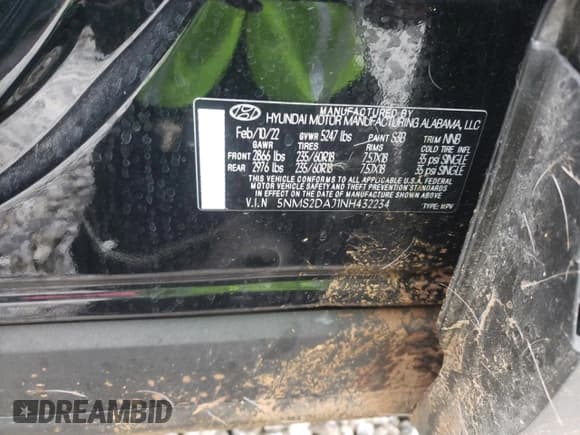 ✅ 2022 Hyundai Santa Fe SEL • VIN: 5NMS2DAJ1NH432234 • Lot: 40673053. Wystawiony na Copart z przebiegiem 8 598 mil. Bezpłatny archiwum sprzedaży aukcyjnych z USA i szczegółowy raport historii pojazdu na DreamBid. Zdjęcie 13.