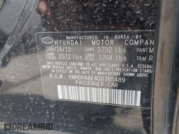 ✅ 2013 Hyundai Elantra GLS • VIN: KMHDH4AE4DU765489 • Lot: 43574109. Wystawiony na IAAI z przebiegiem 244 675 mil. Bezpłatny archiwum sprzedaży aukcyjnych z USA i szczegółowy raport historii pojazdu na DreamBid. Zdjęcie 9.