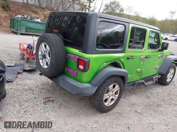 ✅ 2019 Jeep Wrangler Unlimited Sport S • VIN: 1C4HJXDN5KW556481 • Lot: 43430813. Listed on IAAI with 56,318 mi. Free auction sales archive from the USA and detailed vehicle history report at DreamBid. Image 4.