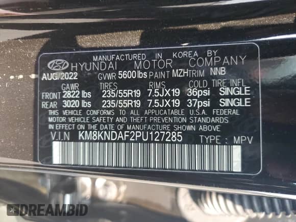 2023 Hyundai Ioniq 5 SEL z VIN KM8KNDAF2PU127285, wystawiony jako Copart lot #67028664 z przebiegiem 44 100 mil mil oraz Szkoda całkowita • Salvage title. Historia ofert i sprzedaży dostępna na DreamBid. Obrazek 13.