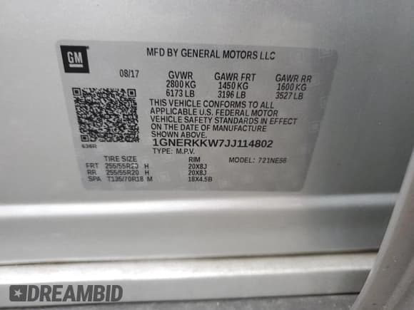 ✅ 2018 Chevrolet Traverse Premier • VIN: 1GNERKKW7JJ114802 • Lot: 69092174. Wystawiony na Copart z przebiegiem 97 276 mil. Bezpłatny archiwum sprzedaży aukcyjnych z USA i szczegółowy raport historii pojazdu na DreamBid. Zdjęcie 13.