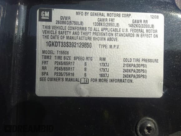 ✅ 2009 GMC Envoy SLE • VIN: 1GKDT33S392129850 • Lot: 31422137. Listed on IAAI with 165,120 mi. Free auction sales archive from the USA and detailed vehicle history report at DreamBid. Image 9.