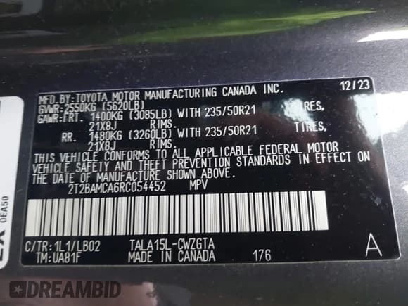 ✅ 2024 Lexus RX 350 Premium • VIN: 2T2BAMCA6RC054452 • Lot: 43743590. Wystawiony na IAAI z przebiegiem 23 139 mil. Bezpłatny archiwum sprzedaży aukcyjnych z USA i szczegółowy raport historii pojazdu na DreamBid. Zdjęcie 9.