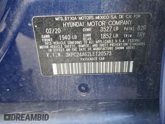 ✅ 2020 Hyundai Accent SE • VIN: 3KPC24A62LE120573 • Лот: 86328194. Опубликован ранее на Copart с пробегом 83 180 миль. Бесплатный доступ к архиву аукционных продаж из США и подробный отчёт об истории автомобиля на DreamBid. Изображение 12.