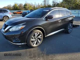 2018 Nissan Murano SV with VIN 5N1AZ2MH8JN191009, listed as a Copart auction lot 85576815 with 35,385 mi miles and Salvage title. Bid and sale history available at DreamBid. Image 1.