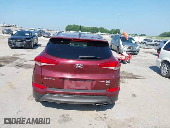 2016 Hyundai Tucson Sport with VIN KM8J3CA24GU084397, listed as a IAAI auction lot 42701460 with 105,474 mi miles and . Bid and sale history available at DreamBid. Image 16.