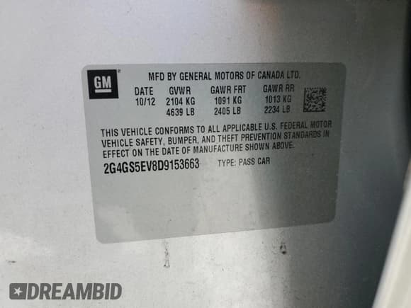 ✅ 2013 Buick Regal Turbo Premium 1 • VIN: 2G4GS5EV8D9153663 • Lot: 65269995. Wystawiony na Copart z przebiegiem 190 008 mil. Bezpłatny archiwum sprzedaży aukcyjnych z USA i szczegółowy raport historii pojazdu na DreamBid. Zdjęcie 12.