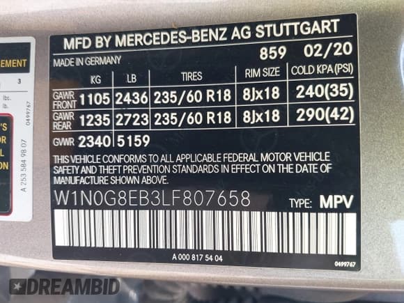 ✅ 2020 Mercedes-Benz GLC 300 • VIN: W1N0G8EB3LF807658 • Лот: 42732510. Опубликован ранее на IAAI с пробегом 66 857 миль. Бесплатный доступ к архиву аукционных продаж из США и подробный отчёт об истории автомобиля на DreamBid. Изображение 9.