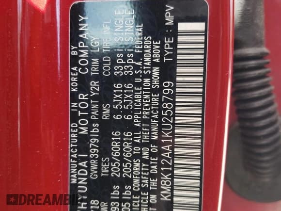 ✅ 2019 Hyundai Kona SE • VIN: KM8K12AA1KU258799 • Лот: 46826174. Опубликован ранее на Copart с пробегом 62 551 миль. Бесплатный доступ к архиву аукционных продаж из США и подробный отчёт об истории автомобиля на DreamBid. Изображение 13.