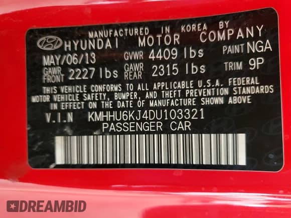 ✅ 2013 Hyundai Genesis Coupe Grand Touring • VIN: KMHHU6KJ4DU103321 • Лот: 71738545. Размещён на Copart с пробегом 84 354 миль миль. Получите бесплатный доступ к архиву аукционных продаж из США и посмотрите подробный отчёт об истории автомобиля на DreamBid. Изображение 12.