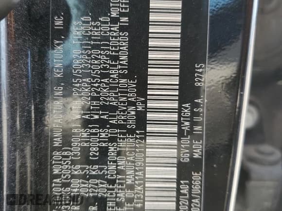 ✅ 2009 Toyota Venza • VIN: 4T3ZK11A19U011211 • Lot: 53503795. Listed on Copart with 253,588 mi. Free auction sales archive from the USA and detailed vehicle history report at DreamBid. Image 13.