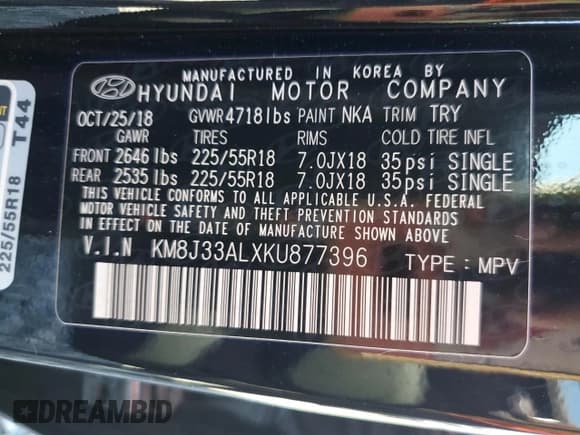 ✅ 2019 Hyundai Tucson SEL • VIN: KM8J33ALXKU877396 • Лот: 56010665. Опубликован ранее на Copart с пробегом 48 724 миль. Бесплатный доступ к архиву аукционных продаж из США и подробный отчёт об истории автомобиля на DreamBid. Изображение 14.