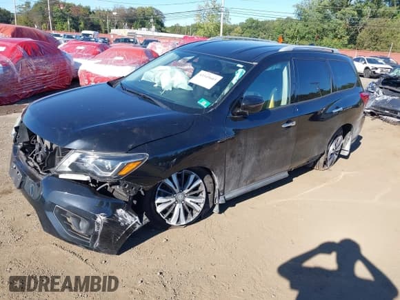 ✅ 2019 Nissan Pathfinder S • VIN: 5N1DR2MM9KC593354 • Lot: 43349603. Listed on IAAI with 75,366 mi. Free auction sales archive from the USA and detailed vehicle history report at DreamBid. Image 2.