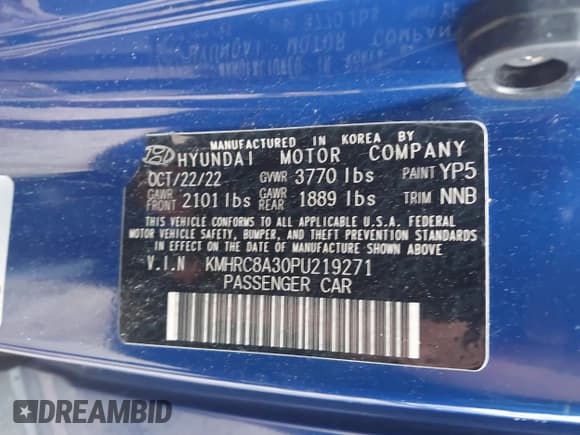 ✅ 2023 Hyundai Venue SEL • VIN: KMHRC8A30PU219271 • Лот: 41608368. Опубликован ранее на IAAI с пробегом 34 717 миль. Бесплатный доступ к архиву аукционных продаж из США и подробный отчёт об истории автомобиля на DreamBid. Изображение 9.