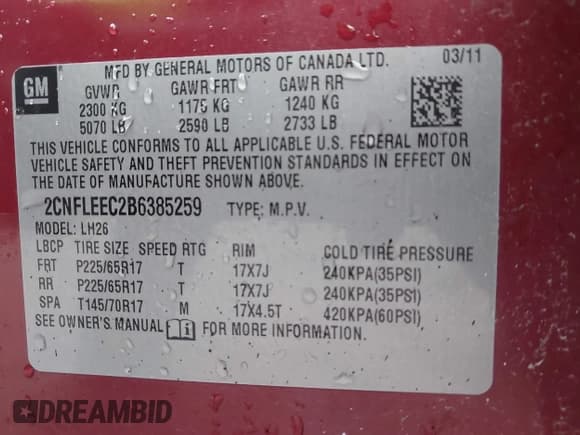 ✅ 2011 Chevrolet Equinox 1LT • VIN: 2CNFLEEC2B6385259 • Lot: 43641190. Wystawiony na IAAI z przebiegiem 165 516 mil. Bezpłatny archiwum sprzedaży aukcyjnych z USA i szczegółowy raport historii pojazdu na DreamBid. Zdjęcie 9.