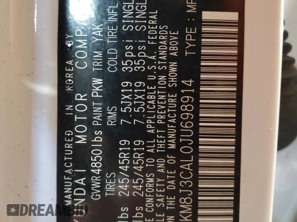 ✅ 2018 Hyundai Tucson Sport • VIN: KM8J3CAL0JU698914 • Lot: 84189075. Listed on Copart with 45,755 mi. Free auction sales archive from the USA and detailed vehicle history report at DreamBid. Image 13.