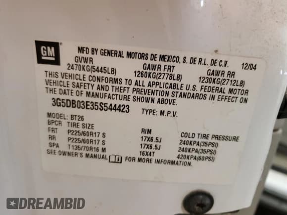 ✅ 2005 Buick Rendezvous • VIN: 3G5DB03E35S544423 • Lot: 50355925. Wystawiony na Copart z przebiegiem 229 903 mil. Bezpłatny archiwum sprzedaży aukcyjnych z USA i szczegółowy raport historii pojazdu na DreamBid. Zdjęcie 13.