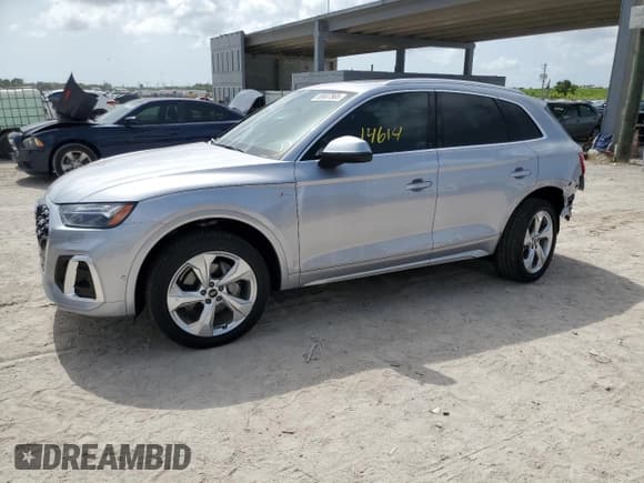✅ 2023 Audi Q5 S line Prestige • VIN: WA1FAAFY7P2061803 • Lot: 59907565. Wystawiony na Copart z przebiegiem 14 614 mil. Bezpłatny archiwum sprzedaży aukcyjnych z USA i szczegółowy raport historii pojazdu na DreamBid. Zdjęcie 1.