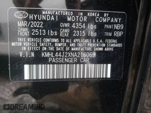 2022 Hyundai Sonata SEL Plus с VIN KMHL44J2XNA216069, выставлен на аукционе Copart как лот 70273772 с пробегом 7 974 миль миль и . История ставок и продаж доступна на DreamBid. Изображение 14.