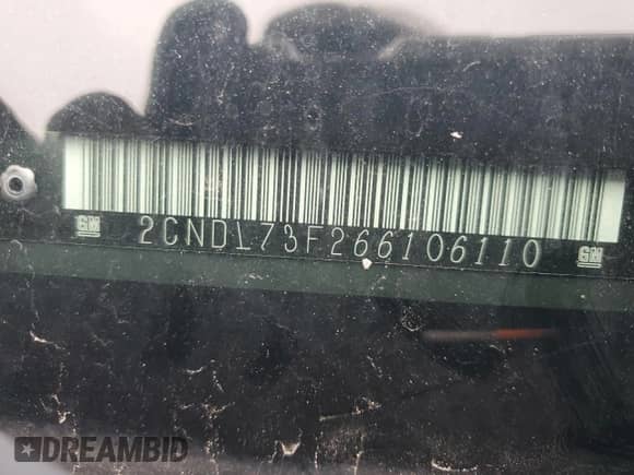 2006 Chevrolet Equinox LT с VIN 2CNDL73F266106110, выставлен на аукционе Copart как лот 80322474 с пробегом 181 037 миль миль и Списание • Salvage title. История ставок и продаж доступна на DreamBid. Изображение 13.