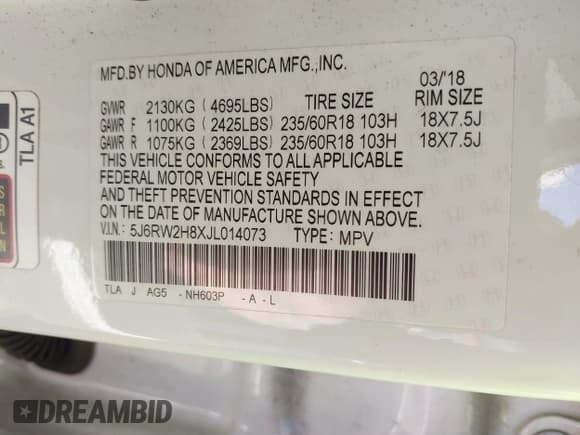 ✅ 2018 Honda CR-V EX-L • VIN: 5J6RW2H8XJL014073 • Лот: 43619418. Опубликован ранее на IAAI с пробегом 95 925 миль. Бесплатный доступ к архиву аукционных продаж из США и подробный отчёт об истории автомобиля на DreamBid. Изображение 9.
