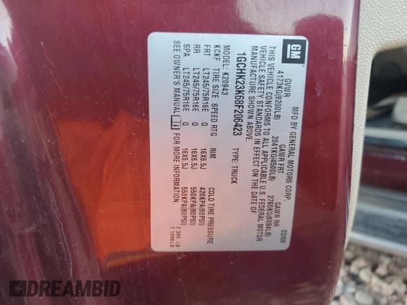 ✅ 2008 Chevrolet Silverado 2500HD 1LT • VIN: 1GCHK23K68F206423 • Лот: 90582485. Опубликован ранее на Copart с пробегом 188 226 миль. Бесплатный доступ к архиву аукционных продаж из США и подробный отчёт об истории автомобиля на DreamBid. Изображение 12.