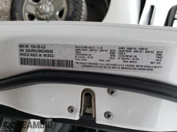 ✅ 2022 Ram 2500 Tradesman • VIN: 3C6UR5HJ8NG346549 • Lot: 77816184. Wystawiony na Copart z przebiegiem 43 315 mil. Bezpłatny archiwum sprzedaży aukcyjnych z USA i szczegółowy raport historii pojazdu na DreamBid. Zdjęcie 12.