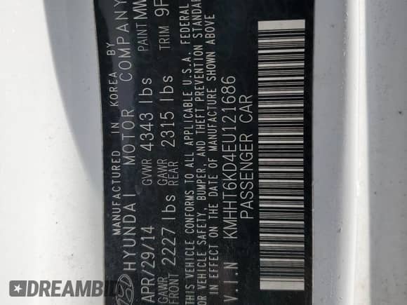 2014 Hyundai Genesis Coupe 2.0T с VIN KMHHT6KD4EU121686, выставлен на аукционе Copart как лот 85968484 с пробегом Не указан миль и Списание • Salvage title. История ставок и продаж доступна на DreamBid. Изображение 12.