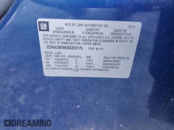 ✅ 2010 Chevrolet Equinox 1LT • VIN: 2CNALDEW6A6259175 • Лот: 86448695. Опубликован ранее на Copart с пробегом 222 142 миль. Бесплатный доступ к архиву аукционных продаж из США и подробный отчёт об истории автомобиля на DreamBid. Изображение 13.