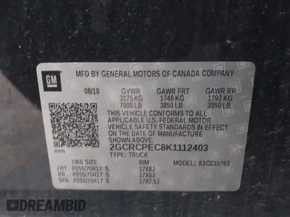 ✅ 2019 Chevrolet Silverado 1500 LT • VIN: 2GCRCPEC8K1112403 • Лот: 43682953. Опубликован ранее на IAAI с пробегом 127 946 миль. Бесплатный доступ к архиву аукционных продаж из США и подробный отчёт об истории автомобиля на DreamBid. Изображение 9.