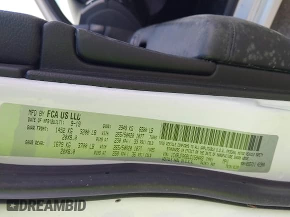 ✅ 2020 Jeep Grand Cherokee Altitude • VIN: 1C4RJFAG6LC159403 • Lot: 43502559. Listed on IAAI with 109,830 mi. Free auction sales archive from the USA and detailed vehicle history report at DreamBid. Image 9.