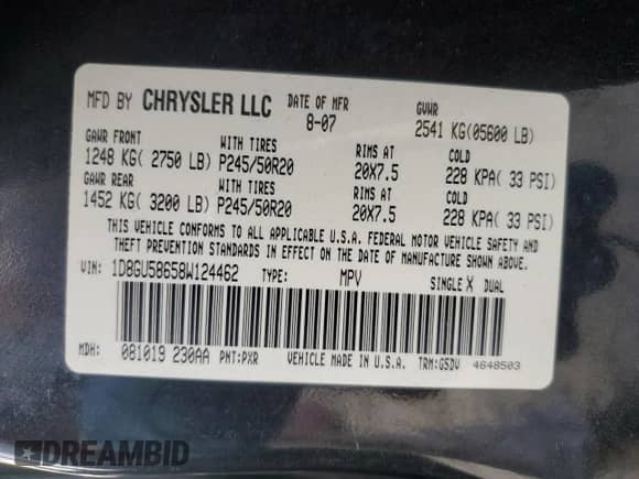 2008 Dodge Nitro R/T с VIN 1D8GU58658W124462, выставлен на аукционе Copart как лот 68324264 с пробегом 151 789 миль миль и Списание • Salvage title. История ставок и продаж доступна на DreamBid. Изображение 15.