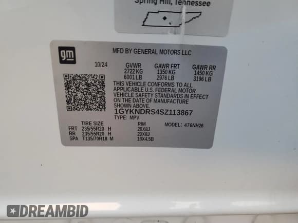 ✅ 2025 Cadillac XT5 AWD Premium Luxury • VIN: 1GYKNDRS4SZ113867 • Lot: 81435095. Listed on Copart with 10,080 mi. Free auction sales archive from the USA and detailed vehicle history report at DreamBid. Image 13.