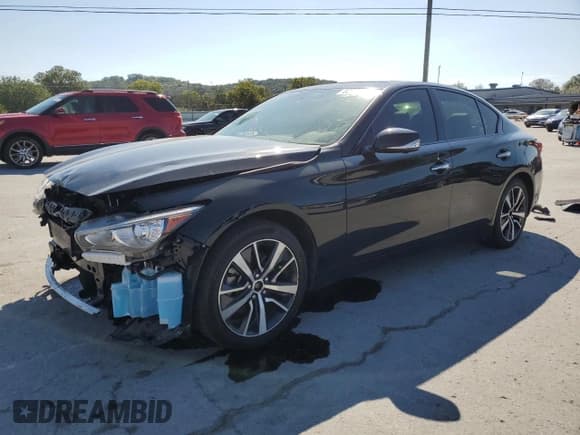 ✅ 2023 Infiniti Q50 Sensory • VIN: JN1EV7CR7PM542003 • Lot: 82146405. Listed on Copart with 26,740 mi. Free auction sales archive from the USA and detailed vehicle history report at DreamBid. Image 1.