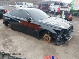 ✅ 2018 Infiniti Q50 Red Sport 400 • VIN: JN1FV7AR9JM480439 • Lot: 43762434. Listed on IAAI with 68,595 mi. Free auction sales archive from the USA and detailed vehicle history report at DreamBid. Image 1.