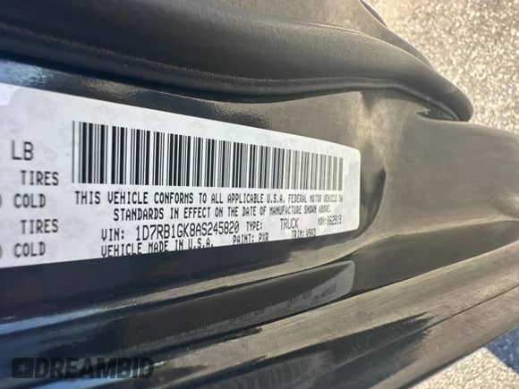 2010 Dodge 1500 ST с VIN 1D7RB1GK8AS245820, выставлен на аукционе Copart как лот 86295174 с пробегом 226 306 миль миль и Чистый • Clean title. История ставок и продаж доступна на DreamBid. Изображение 10.