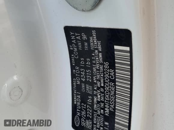 ✅ 2013 Hyundai Genesis Coupe R-Spec • VIN: KMHHT6KD9DU090286 • Lot: 86496174. Wystawiony na Copart z przebiegiem 130 073 mil. Bezpłatny archiwum sprzedaży aukcyjnych z USA i szczegółowy raport historii pojazdu na DreamBid. Zdjęcie 12.