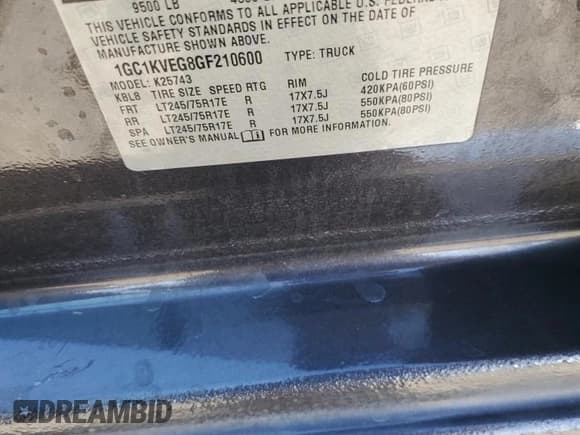 ✅ 2016 Chevrolet Silverado 2500HD LT • VIN: 1GC1KVEG8GF210600 • Лот: 90483105. Опубликован ранее на Copart с пробегом Не указан. Бесплатный доступ к архиву аукционных продаж из США и подробный отчёт об истории автомобиля на DreamBid. Изображение 12.