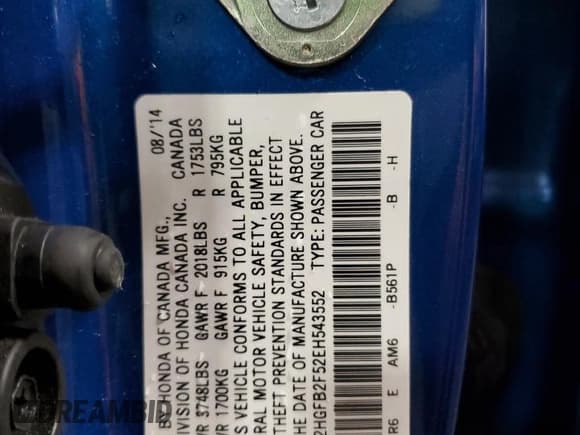 ✅ 2014 Honda Civic LX • VIN: 2HGFB2F52EH543552 • Lot: 90308795. Listed on Copart with 146,413 mi. Free auction sales archive from the USA and detailed vehicle history report at DreamBid. Image 13.