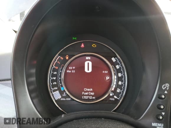 ✅ 2017 FIAT 500 Pop • VIN: 3C3CFFKR5HT548041 • Лот: 92289985. Опубликован ранее на Copart с пробегом 170 712 миль. Бесплатный доступ к архиву аукционных продаж из США и подробный отчёт об истории автомобиля на DreamBid. Изображение 9.