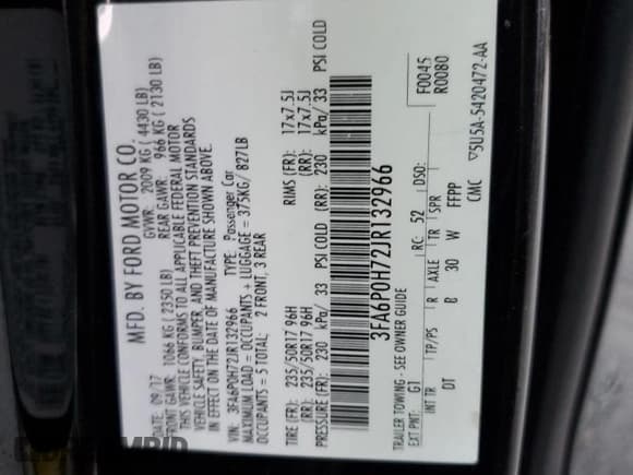 ✅ 2018 Ford Fusion SE • VIN: 3FA6P0H72JR132966 • Лот: 76664004. Опубликован ранее на Copart с пробегом 145 653 миль. Бесплатный доступ к архиву аукционных продаж из США и подробный отчёт об истории автомобиля на DreamBid. Изображение 14.