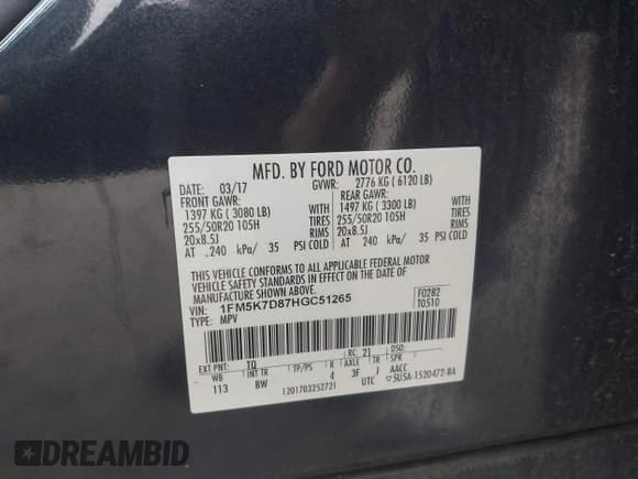 ✅ 2017 Ford Explorer XLT • VIN: 1FM5K7D87HGC51265 • Lot: 42116580. Wystawiony na IAAI z przebiegiem 147 898 mil. Bezpłatny archiwum sprzedaży aukcyjnych z USA i szczegółowy raport historii pojazdu na DreamBid. Zdjęcie 9.