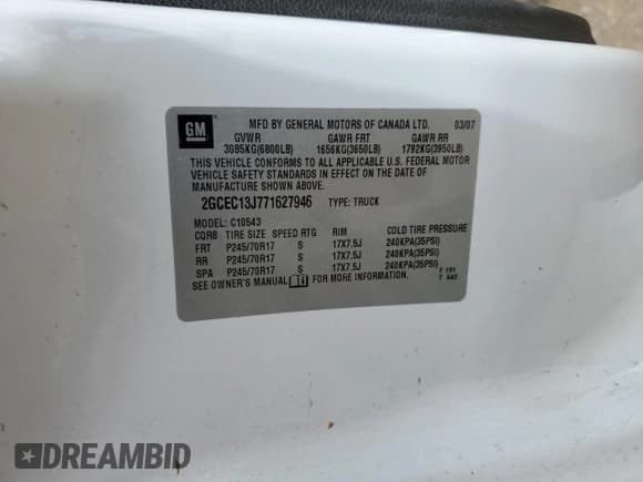 ✅ 2007 Chevrolet Silverado 1500 LTZ • VIN: 2GCEC13J771627946 • Lot: 51911375. Listed on Copart with 213,442 mi. Free auction sales archive from the USA and detailed vehicle history report at DreamBid. Image 12.