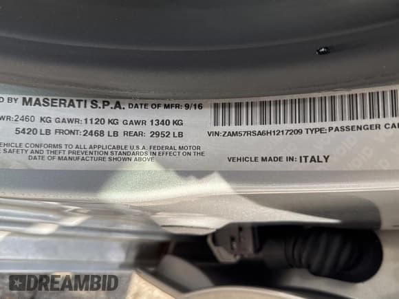 ✅ 2017 Maserati Ghibli S • VIN: ZAM57RSA6H1217209 • Lot: 80268155. Wystawiony na Copart z przebiegiem 51 099 mil. Bezpłatny archiwum sprzedaży aukcyjnych z USA i szczegółowy raport historii pojazdu na DreamBid. Zdjęcie 10.