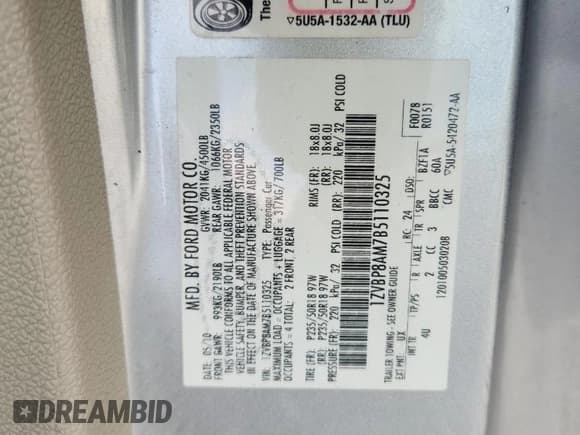 ✅ 2011 Ford Mustang V6 • VIN: 1ZVBP8AM7B5110325 • Lot: 64790755. Listed on Copart with 128,137 mi. Free auction sales archive from the USA and detailed vehicle history report at DreamBid. Image 12.